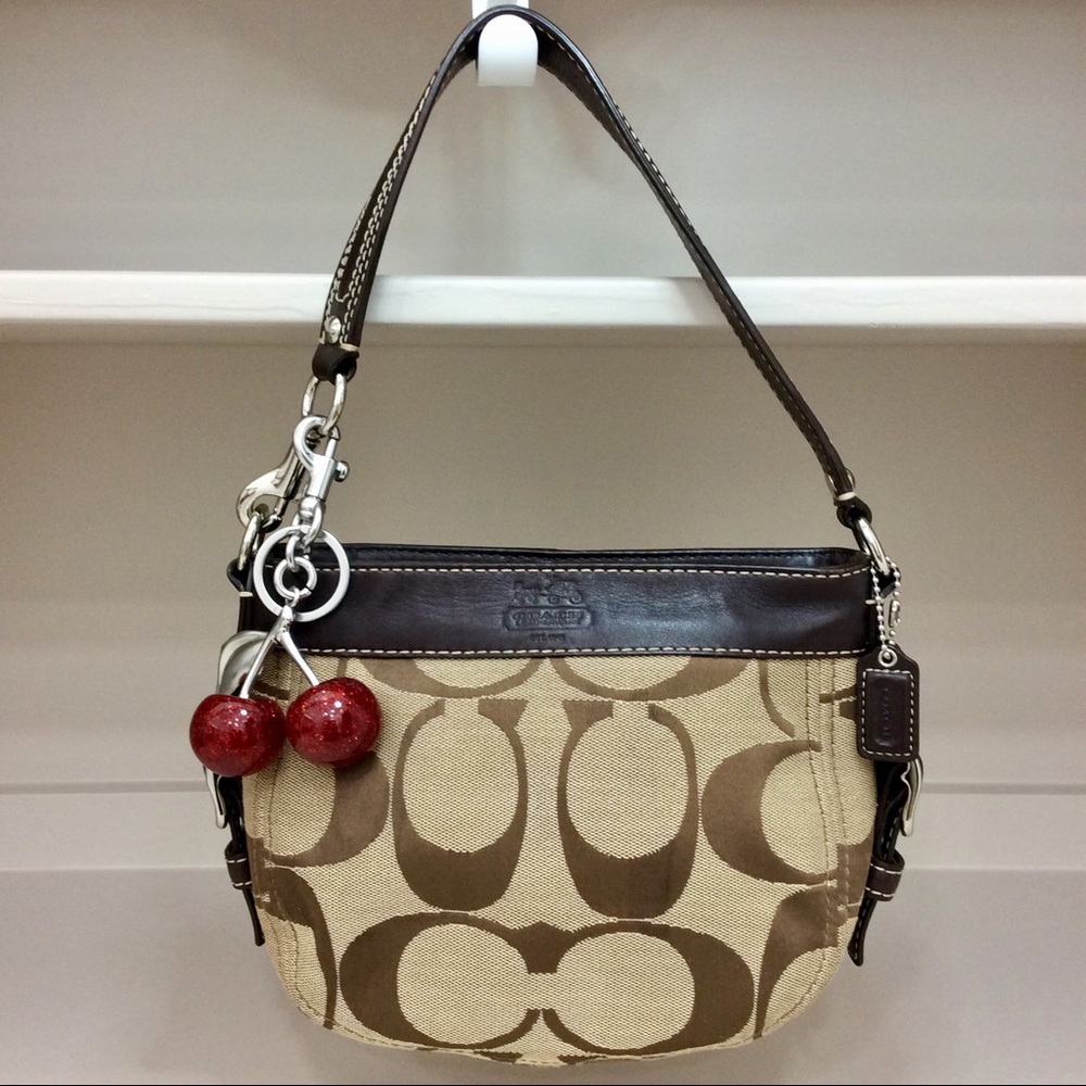 Authentic Coach Small Zoe Hobo Signature Logo Baguette Y2K Purse